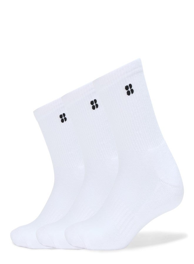 Sweaty Betty Women's Essentials Workout Trainer Socks 3 Pack, White, 8 to 10 - Image 1