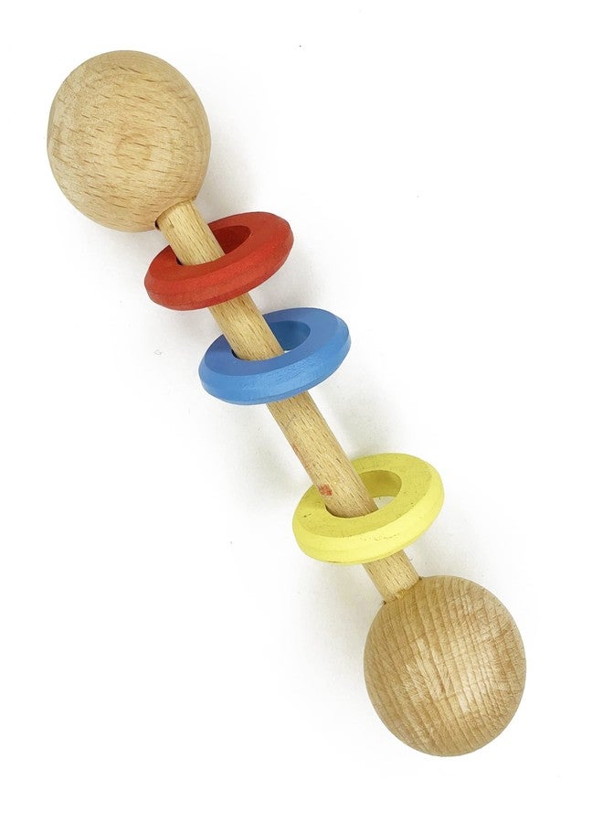 Kafron Wooden Rattle Toys for Kids | Dumbell Shaped Wooden Baby Rattle and Teething Toy | Toy Rattle, Wooden Rattle Made of Natural Wood - Ages 6Mo+, Multicolor - Image 3