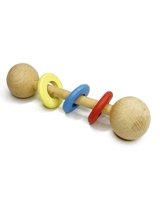 Kafron Wooden Rattle Toys for Kids | Dumbell Shaped Wooden Baby Rattle and Teething Toy | Toy Rattle, Wooden Rattle Made of Natural Wood - Ages 6Mo+, Multicolor - Image 1