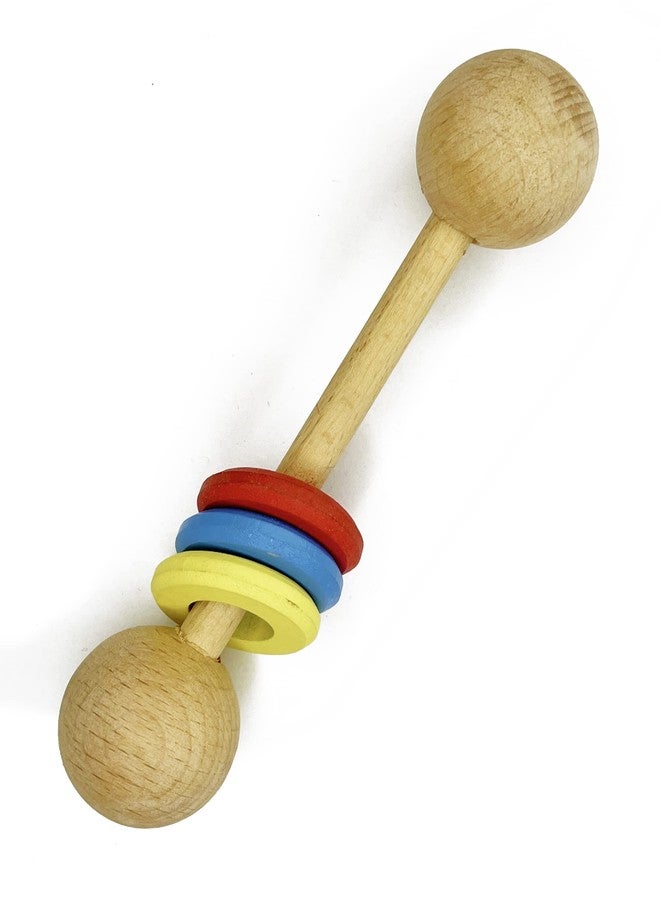 Kafron Wooden Rattle Toys for Kids | Dumbell Shaped Wooden Baby Rattle and Teething Toy | Toy Rattle, Wooden Rattle Made of Natural Wood - Ages 6Mo+, Multicolor - Image 2