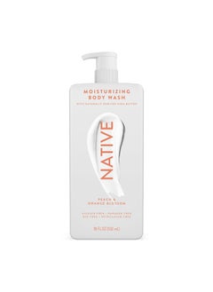 native Native Moisturizing Body Wash Contains Naturally Derived Ingredients  For Women  Men Sulfate Dye  Paraben Free Leaving Skin Soft and Hydrated  Peach  Orange Blossom 18 oz 