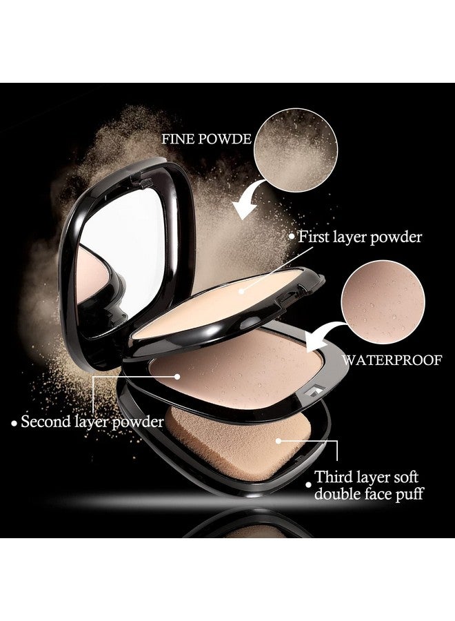 Boobeen 2 Layers Setting Pressed Powder Makeup Oil Control Setting Powder Foundation Pressed Face Powder Compact Longlasting Matte Finishing Powder Light Shade Powder Flawless Lightweight - Image 3