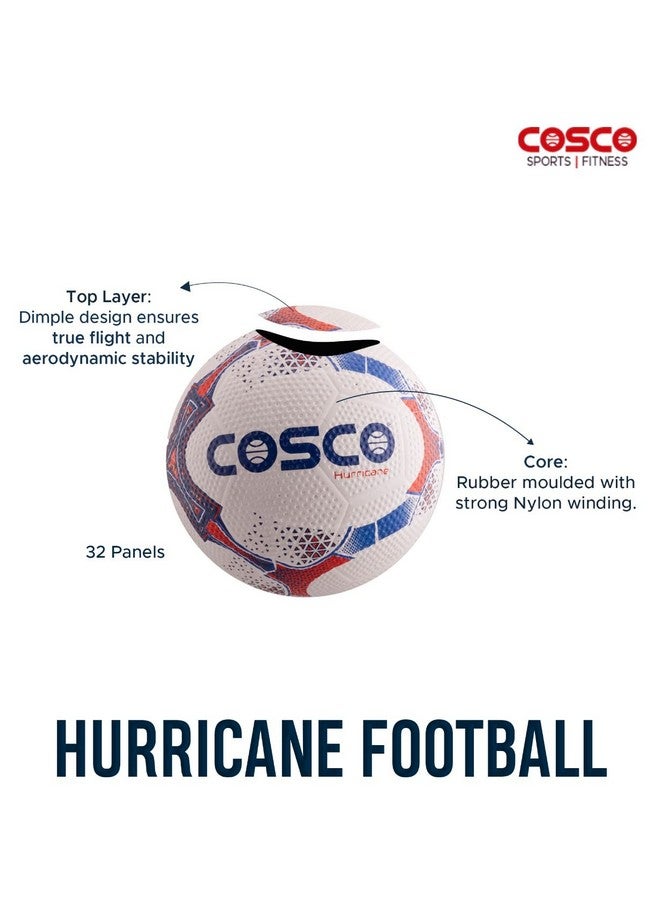 كوسكو كرة قدم كوسكو المطاطية هوريكان - مقاس 5، باللون الأبيض - Image 2