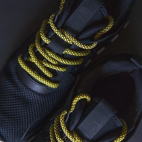 Lace Kings Round Shoelaces (Yellow/Black - 27in) - Image 3