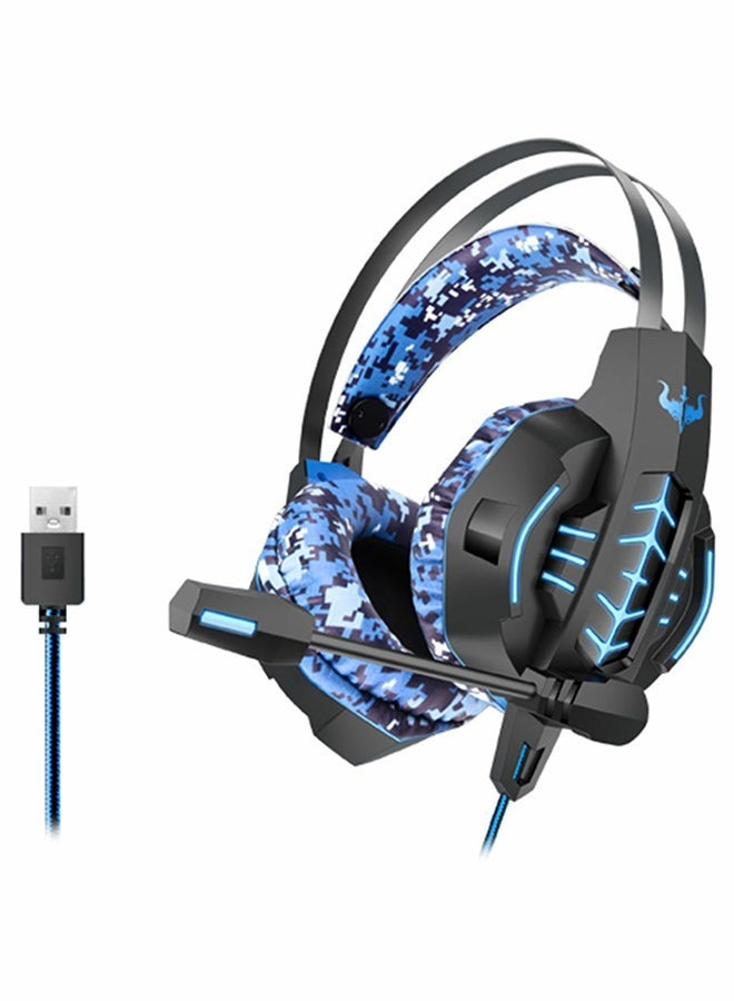 NIBEMINENT Camoflage Q13 3D Surround Sound LED Over Ear Wired Microphone X Box Gaming Headset