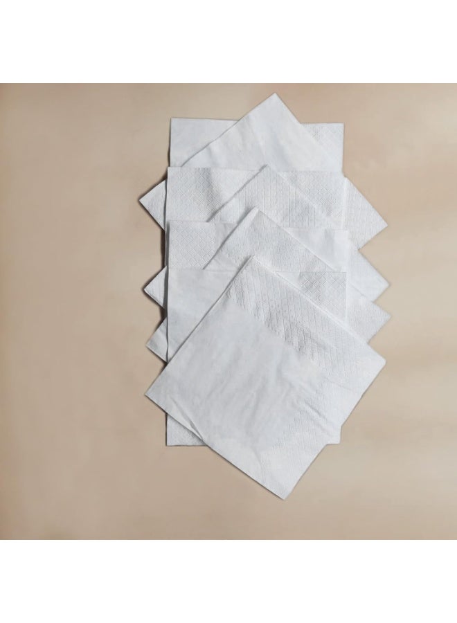 200 Count 2 Ply Plain White Beverage Napkins Disposable Four Fold Cocktails Paper Napkins 9.8" X 9.8" unfolded for Party and Every Day Use - Image 5