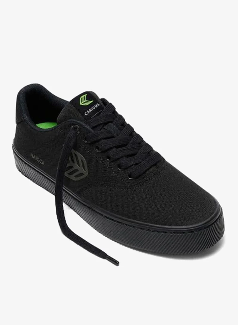 Cariuma NAIOCA All Black Canvas Ash Grey Logo Sneaker