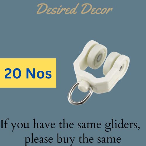 Desired Decor Shuttle Curtain Runner, Glider, Accessories - Plastic Slider for I Track, White - 20 Nos - Image 5