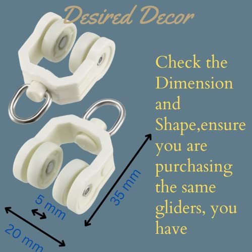Desired Decor Shuttle Curtain Runner, Glider, Accessories - Plastic Slider for I Track, White - 20 Nos - Image 4