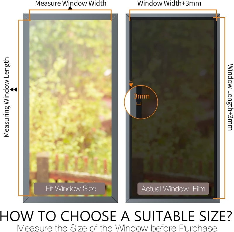 STATINT WINDOW FILMS STATINT Privacy Window Film One Way Mirror Glass Tint Heat Control Sun UV Blocking Sliding Door Tinting Reflective Static Cling for Home, Black-Silver, 44 cm X 200 cm - Image 4