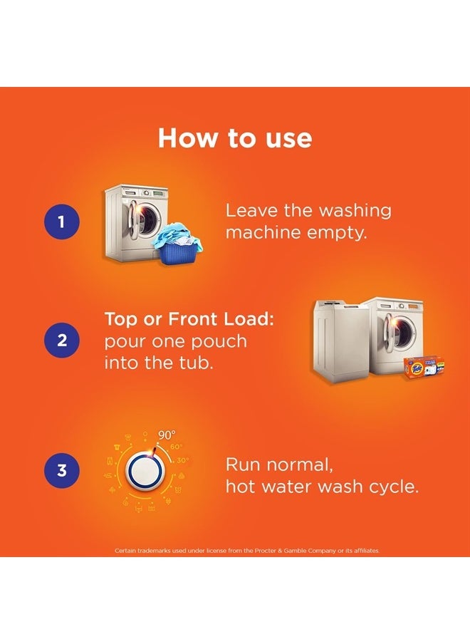 Tide - Washing Machine Cleaner, Washer Machine Cleaner with Oxi for Front and Top Loader Washer Machines, Deep Cleaning Residue & Odor Eliminator, 7 Month Supply - Image 1