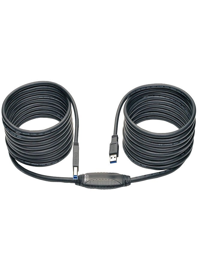 Tripp Lite USB 3.0 SuperSpeed Active Repeater Cable (AB M/M) 25-ft. (U328-025), Black - Image 1