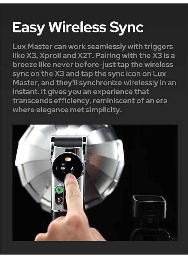 Godox Godox Lux Master TTL Retro Camera Flash - Touchscreen Control, 6000K±300k CCT, GN25 460 Full Power, S1/S2 Optical Control, Type-C Charging, for Canon for Nikon for Sony Cameras and Others  - Image 5