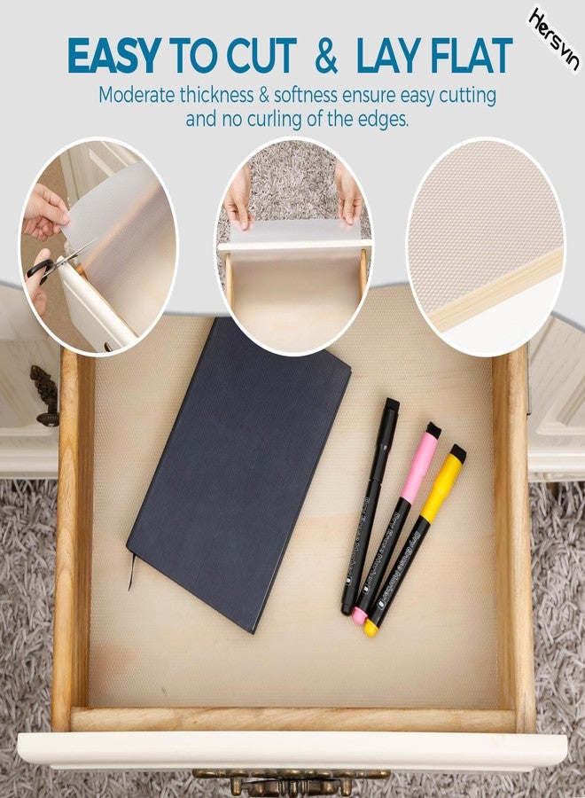 Hersvin Shelf Liners 20 in x 20 ft Drawer Mats Non-Adhesive Cupboard Protector Kitchen Cabinet Lining Fridge Liner (Clear/Diamond) - Image 5