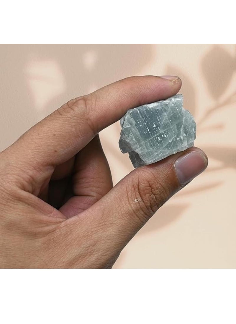 TRIVA Natural Aquamarine Rough Stone Raw Crystal for Meditation Manifestation Reiki Healing Real Natural Gemstone Aquamarine 20 Gram  - Image 3