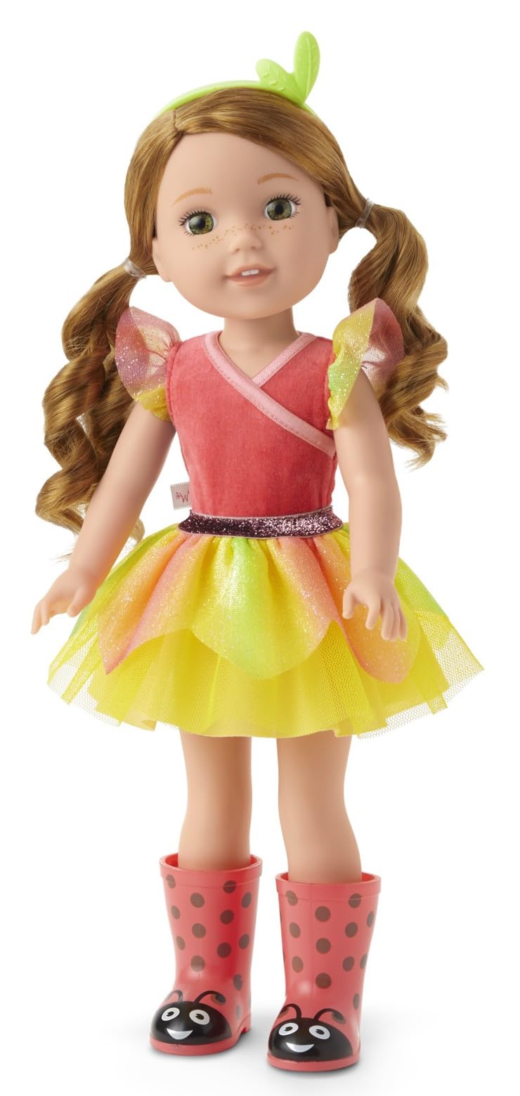 American Girl WellieWishers 145inch Willa Doll with Coral Leotard Mesh Skirt Headband and Boots For Ages 4