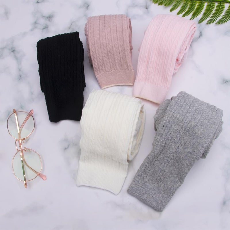 Looching Baby Toddler Girls Footless Leggings Basic Cotton Ribbed Knit Tights Long Pants Pantyhose for Kids - Image 3