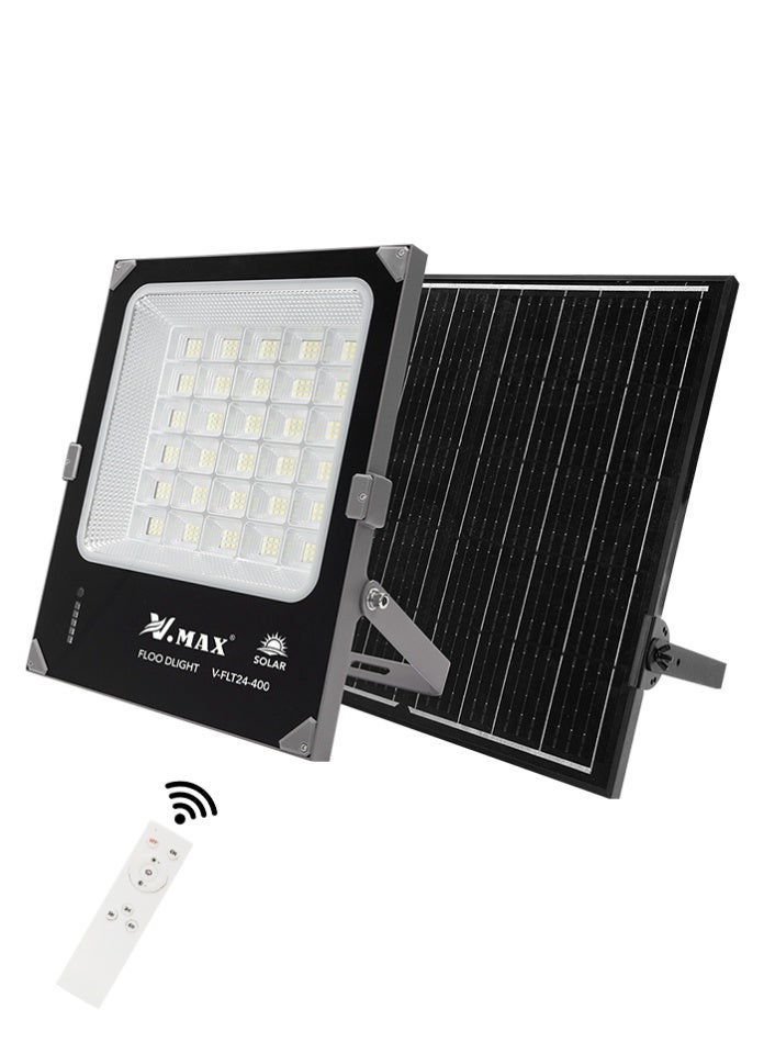 Vmax Solar Flood Light 70m² Coverage | 25W Solar Panel | Aluminum Body | 25Ah LiFePO4 Battery | 10–12H Bright White Lighting | Dusk-to-Dawn, Timer & Remote Control | Ideal for Dubai Villas, Gardens & Parking Areas - Image 2