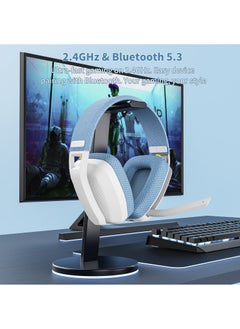 BINNUNE BW06 2.4G Wireless Gaming Headset with Flip ENC Mic for PC, PS4, PS5, Gamer Dual-Mode Bluetooth Headphones  - Image 2