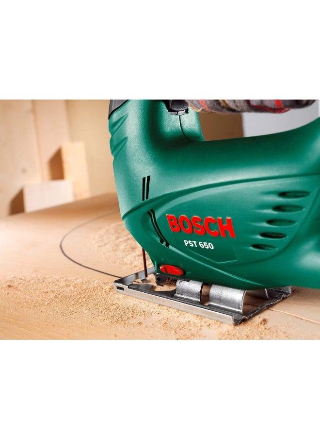 BOSCH - منشار بوش الكهربائي PST 650، قطع مريحة - حتى للمبتدئين | الموديل: 06033A0770 مع ضمان لمدة سنة واحدة - Image 1