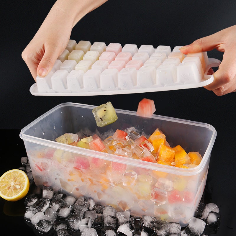 BJ Ice Cube Mold, Ice Tray, Ice Maker Box, Ice Cubes Storage Container, Ice Making Mold, 4 Layers with 144 Grids, Ice Making Tool - Image 5