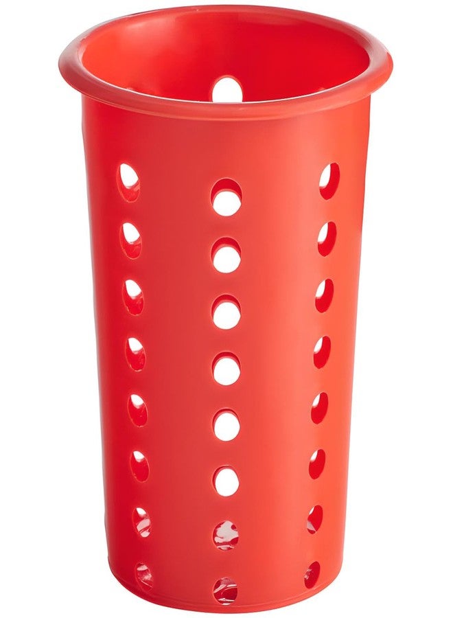 OCSParts OCS Parts Perforated Utensil Drying Cups | Red | Plastic Flatware Holder Cylinders for Kitchen Counter Organization - Image 1