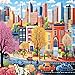 MINIWAN 500 Piece Jigsaw Puzzle for Adults Colorful Cityscape Urban Neighborhood with Cherry Blossoms Street Life 20x20 Inch Unique Art Puzzle Challenging Hard Difficult Puzzles for Adults - Image 2