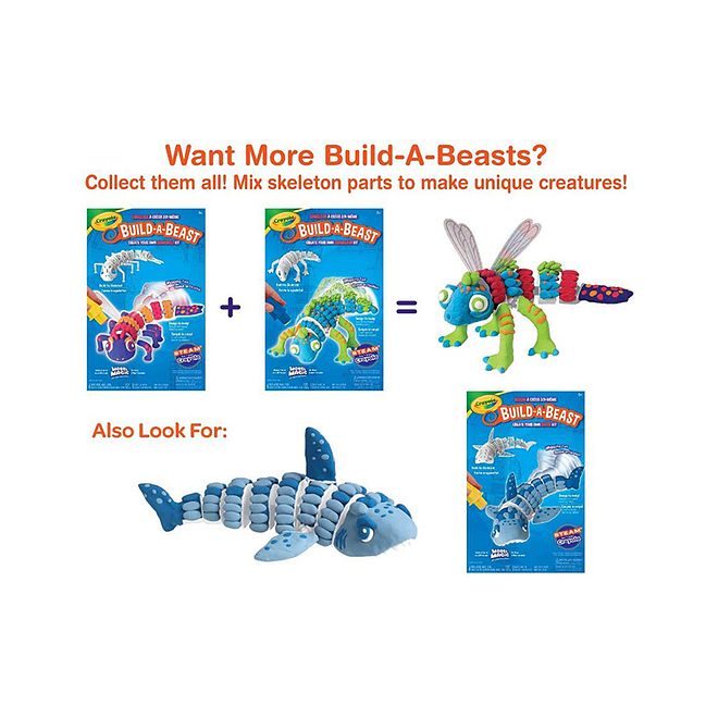 Crayola مجموعة حرفة كرايولا بناء الوحش - نموذج سكلتون سحري متحرك، لعبة STEAM إبداعية للأطفال، 5 - Image 3