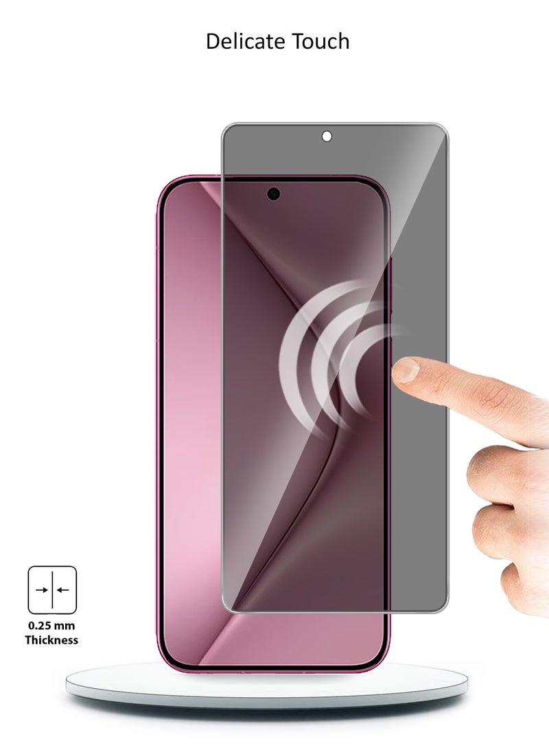 Techie Premium Privacy Tempered Glass Screen Protector for Huawei Pura 70 5G 2024 - Anti Bubbles 9H Hardness 0.33 mm Rounded Edges Easy Installation  - Image 4