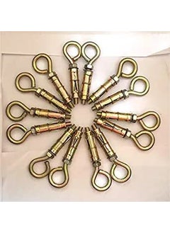 TheMujtaba Themujtaba Brass Best Hook Anchor Round Close Brass Hook Fasteners Brass Best Hook Color Golden 8mmPack of 10  - Image 1