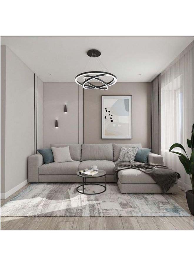 الهوم كنب مخملية رمادية أنيقة على شكل حرف L - موديل 90x250x170x45 سم - خشب سويدي من الهوم - 110111009 