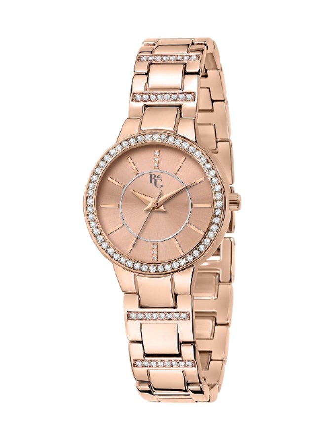 B&G Women's Gold Round Analog Dial with Gold Alloy Band Watch - 30mm - R3853247516 - Image 1