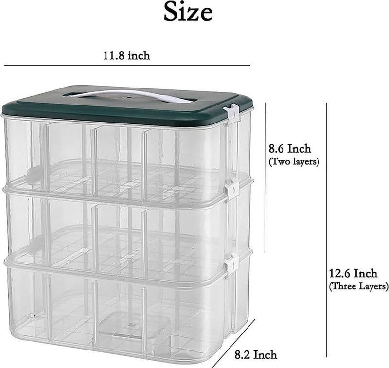 MosQuick Kids Building Blocks Storage Box toy organiser 3 Layer Removable Lids with base plate Toys Organizer Box Organize Kids Organizer Storage storage box for toys Perfect Block Storage - Image 5