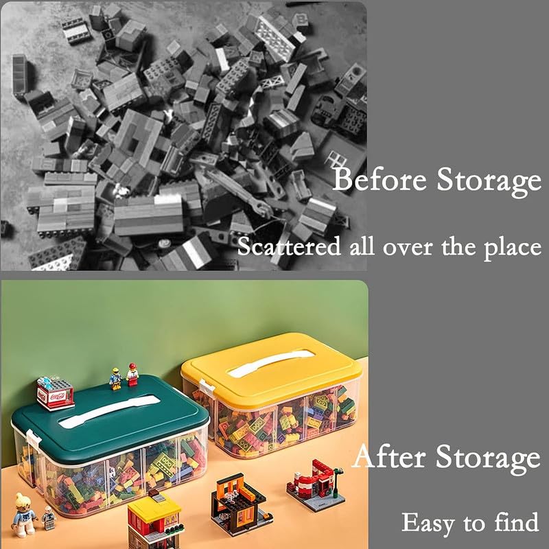 MosQuick Kids Building Blocks Storage Box toy organiser 3 Layer Removable Lids with base plate Toys Organizer Box Organize Kids Organizer Storage storage box for toys Perfect Block Storage - Image 4