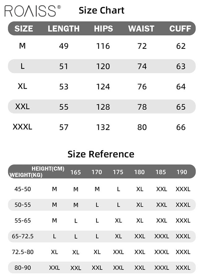 roaiss - Multiple Pockets Outdoor Cargo Shorts for Men Versatile Casual Polyester Fiber Loose Drawstring Beach Shorts Mens Simple Comfortable Breathable Skin-Friendly Sports Half Pants - Image 1