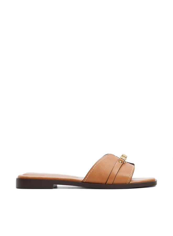 Francea Ladies Brown Flat Sandals