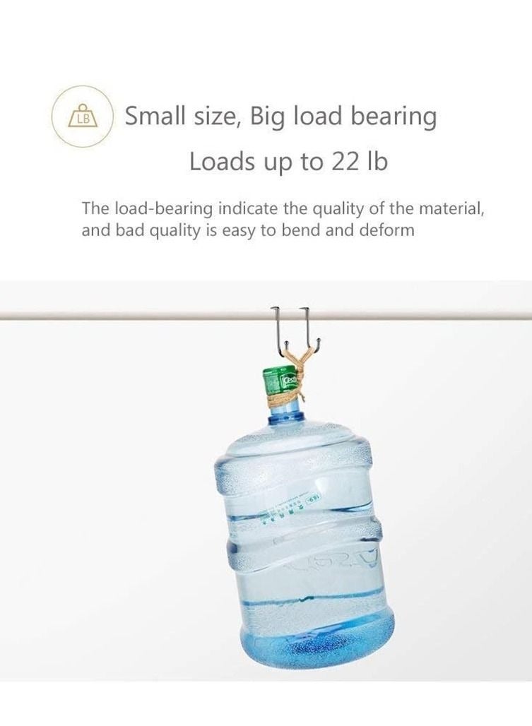 كابتن تيك Over Cabinet Drawer Double Hooks 4 Pack  304 Stainless Steel Multiple Use Narrow Door Hook for Kitchen Bathroom Drawer Cabinet Door to Hang Bags Towels Coat - Image 4