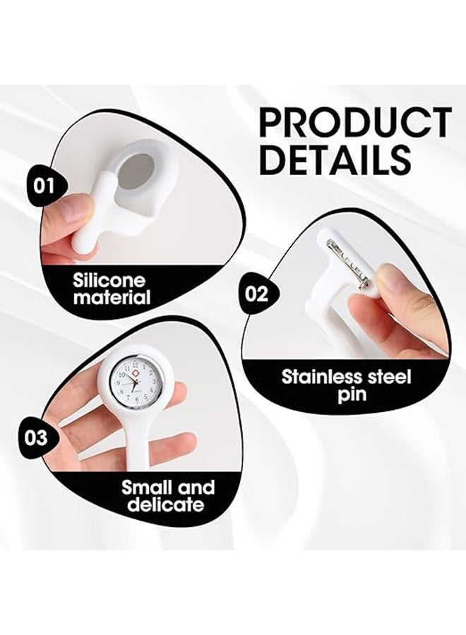 2 Pack Silicone Gel Nurse Analog Pocket Watch White - Image 4