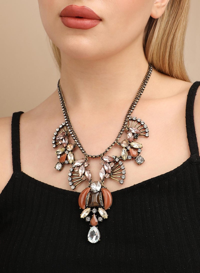 SOHI Designer Statement Stone Artificial Necklace Jewellery  - Image 3