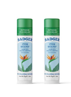 Badger Badger Mosquito Bite Itch Relief, Organic Afterbite Insect Bite Treatment, Anti Itch Cream, Bug Bite Relief, Easy to Carry Travel Stick, 0.6 oz (2 Pack)  - Image 1