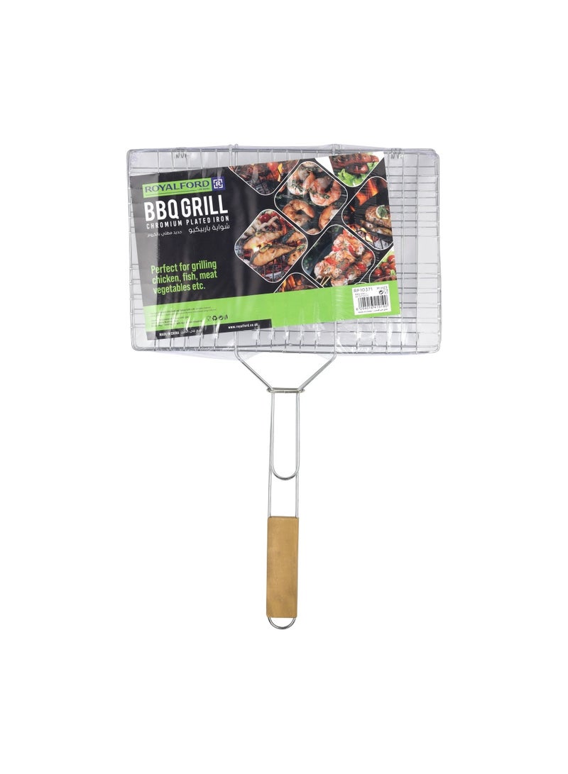 Royalford Bbq Grill Chromium Plated Iron Perfect For Grilling Chicken Fish Meat Vegetables Etc 22 X 34 X 52 Cm Multi Color - Image 1
