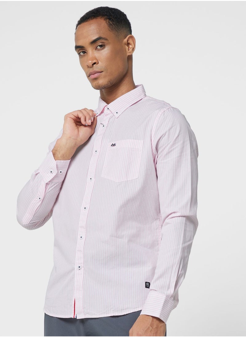 Thomas Scott Thomas Scott Men White Relaxed Striped Imported Casual Sustainable Shirt  - Image 3