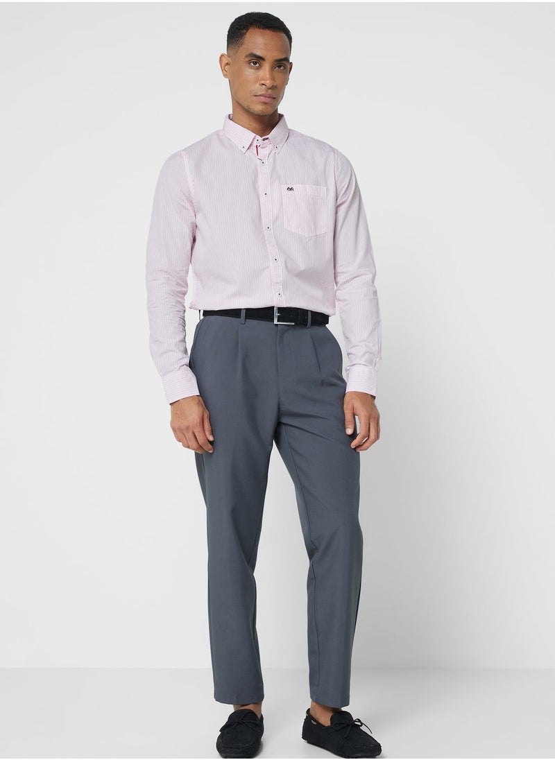 Thomas Scott Thomas Scott Men White Relaxed Striped Imported Casual Sustainable Shirt  - Image 4