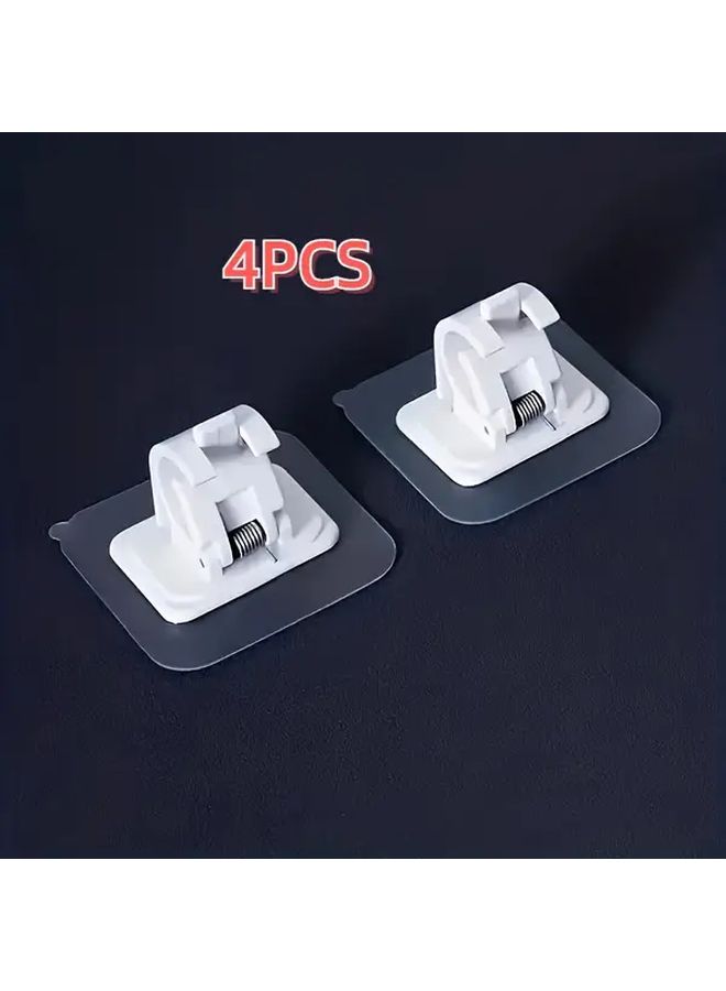 Four Transparent Packs No Drill Self Adhesive Adjustable Curtain Rod Hooks Set - Image 3