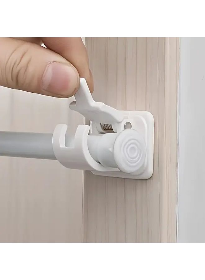 Four Transparent Packs No Drill Self Adhesive Adjustable Curtain Rod Hooks Set - Image 1