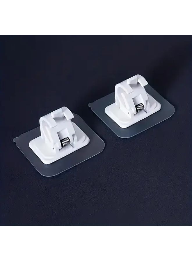 Four Transparent Packs No Drill Self Adhesive Adjustable Curtain Rod Hooks Set - Image 5