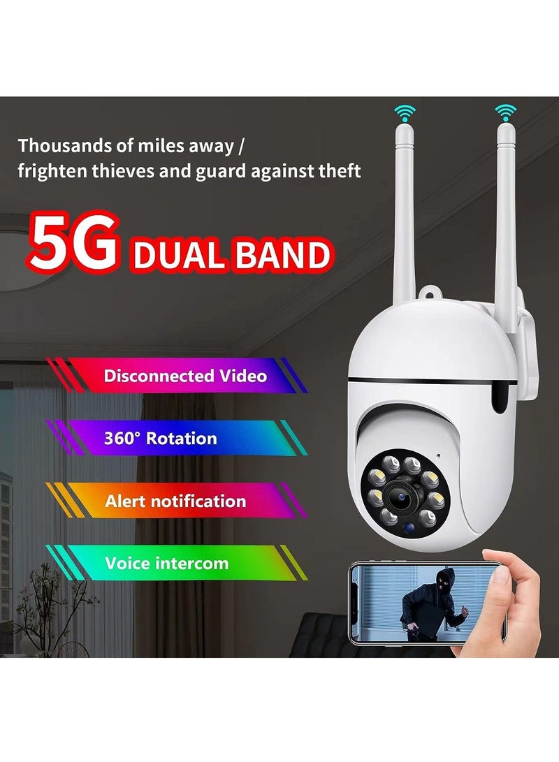 Security Cameras for Home Security, 2.4GHz & 5GHz WiFi Outdoor Cameras, 1080P Dome Cameras with 360° View, Surveillance Cameras with 2-Way Audio, Baby Monitor with Motion Detection - Image 2
