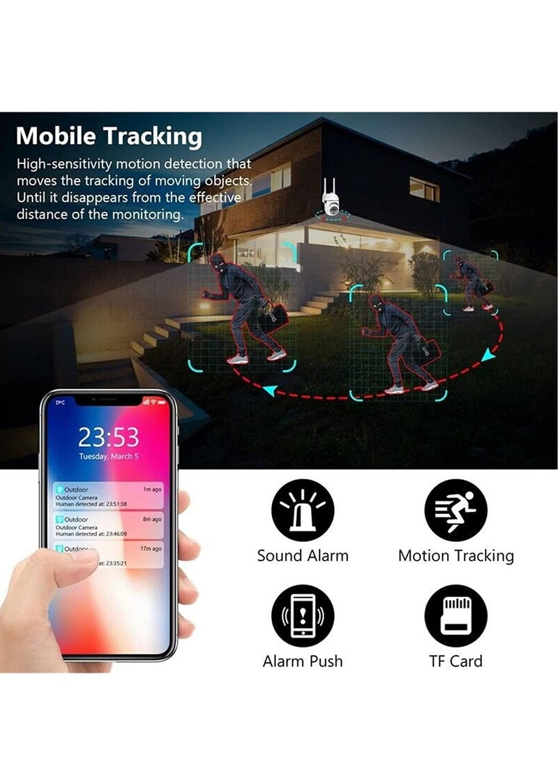 Security Cameras for Home Security, 2.4GHz & 5GHz WiFi Outdoor Cameras, 1080P Dome Cameras with 360° View, Surveillance Cameras with 2-Way Audio, Baby Monitor with Motion Detection - Image 3