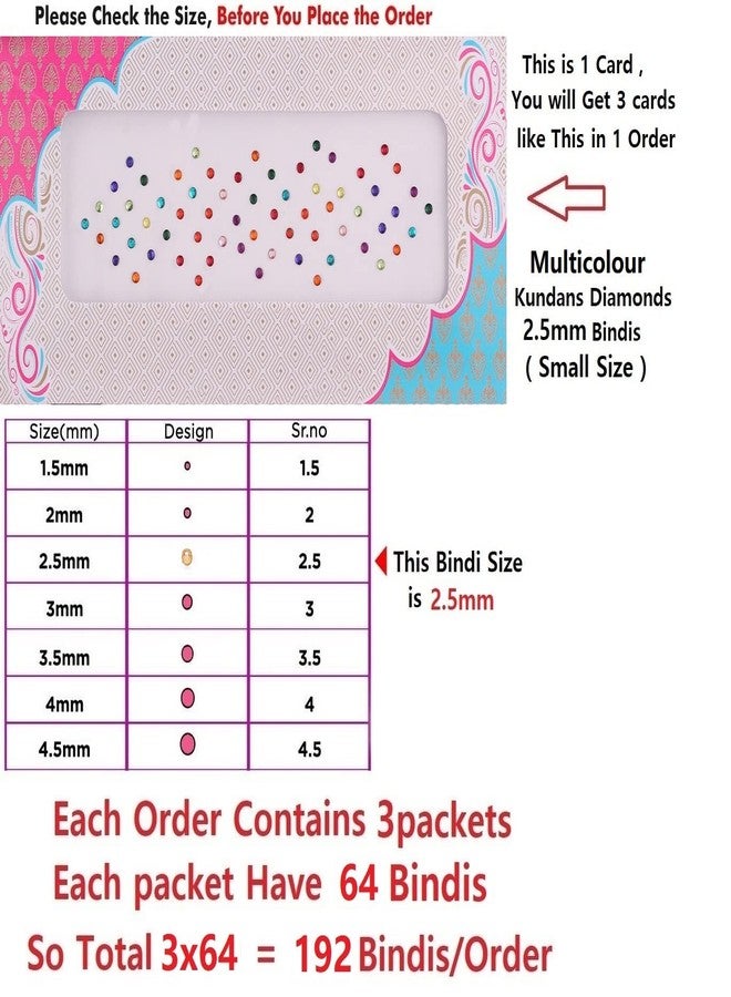 فاما ملصقات بيندي صغيرة متعددة الألوان من فاما فاشنز، مصنوعة من أحجار الكومكوم الماسية، بألوان مختلفة، مجموعة بيندي متعددة للبنات (عبوة من 3 أوراق، حجم صغير 2.5 مم) - Image 5