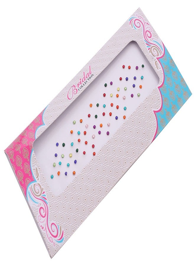 فاما ملصقات بيندي صغيرة متعددة الألوان من فاما فاشنز، مصنوعة من أحجار الكومكوم الماسية، بألوان مختلفة، مجموعة بيندي متعددة للبنات (عبوة من 3 أوراق، حجم صغير 2.5 مم) - Image 4